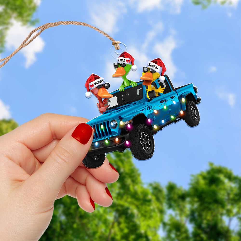 Personalized Gifts For Off-road Lovers, Christmas Ornament Duck Couple