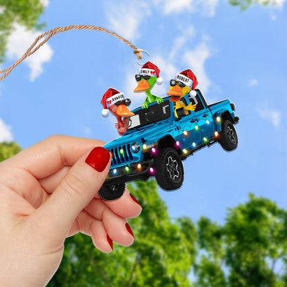 Personalized Gifts For Off-road Lovers, Christmas Ornament Duck Couple