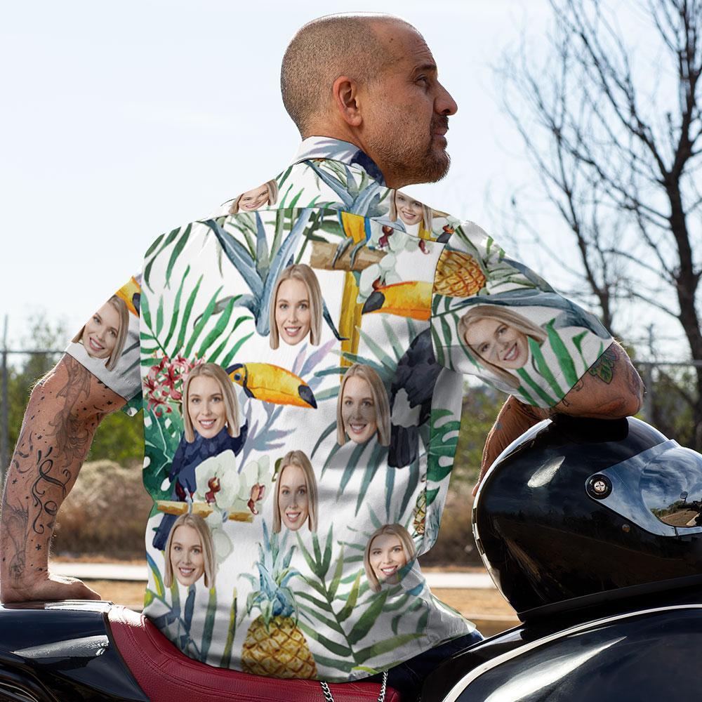 Léinte Haváís Saincheaptha Dearadh Éan Greannmhar Aloha Beach Shirt For Men