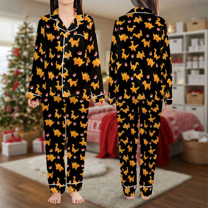 Cute Black Cat Christmas Pajama Set – Cozy Girl Pajamas | Pajama Gift Set for My Love HPRPJMADL-02