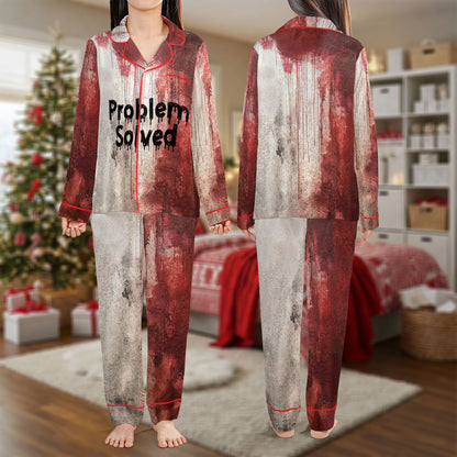 Problem Solved Pajama Set – Funny Horror Style Pajamas | Cozy Pajama Gift Set, Cute Pajamas for My Love, Family Pajamas for Women, Men, Kids & Youth HPRPJMADL-20