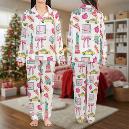 Paris Style Pajama Set – Cute City Print Pajamas | Cozy Pajama Gift Set, Family Pajamas for Women, Men, Kids & Youth, Holiday Sleepwear HPRPJMADL-28