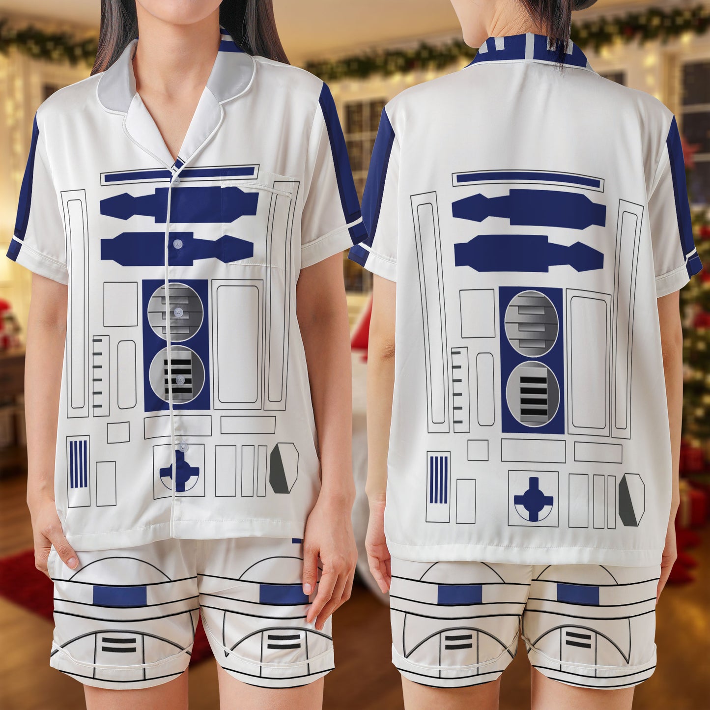 ChatGPT đã nói:  Robot Droid Short Pajama Set – Funny Sci-Fi Pajamas | Cool Sleepwear Gift for Women, Men, Kids & Youth, Matching Family Pajamas, Cozy Holiday Pajama Set HPRPJMADS-03