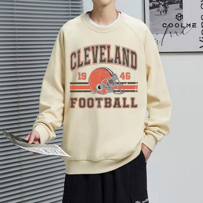 Cleveland Football Sweatshirt, Cleveland Shirt Retro Style 90s Vintage Unisex Crewneck, Graphic Tee Gift For Football Fan Sport
