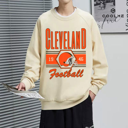 Cleveland Football Sweatshirt, Cleveland Shirt Retro Style 90s Vintage Unisex Crewneck, Graphic Tee Gift For Football Fan Sport