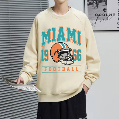 MIAMI 1966 FOOTBALL Sweatshirt, MIAMI 1966 FOOTBALL Shirt Retro Style 90s Vintage Unisex Crewneck, Graphic Tee Gift For Football Fan Sport