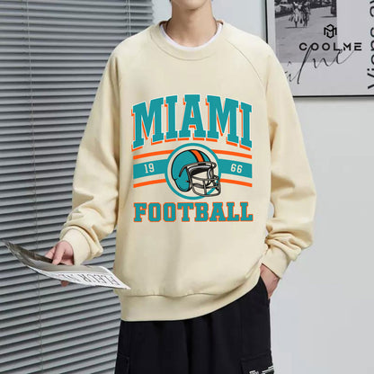 Miami FOOTBALL Sweatshirt, Miami FOOTBALL Shirt Retro Style 90s Vintage Unisex Crewneck, Graphic Tee Gift For Football Fan Sport