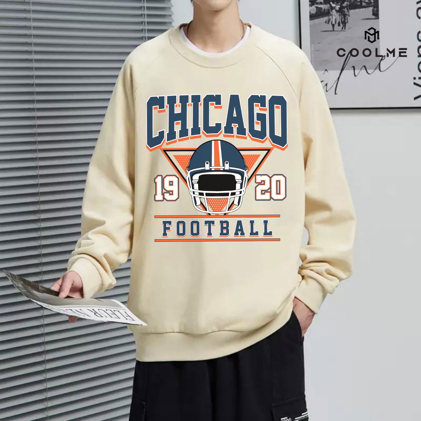 Chicago 1920 Football Sweatshirt, Chicago 1920 Shirt Retro Style 90s Vintage Unisex Crewneck, Graphic Tee Gift For Football Fan Sport.
