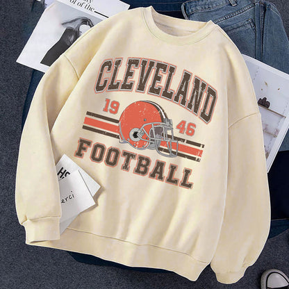 Cleveland Football Sweatshirt, Cleveland Shirt Retro Style 90s Vintage Unisex Crewneck, Graphic Tee Gift For Football Fan Sport