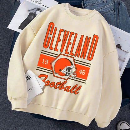 Cleveland Football Sweatshirt, Cleveland Shirt Retro Style 90s Vintage Unisex Crewneck, Graphic Tee Gift For Football Fan Sport