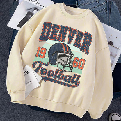 Denver Football Sweatshirt, Denver FOOTBALL Shirt Retro Style 90s Vintage Unisex Crewneck, Graphic Tee Gift For Football Fan Sport