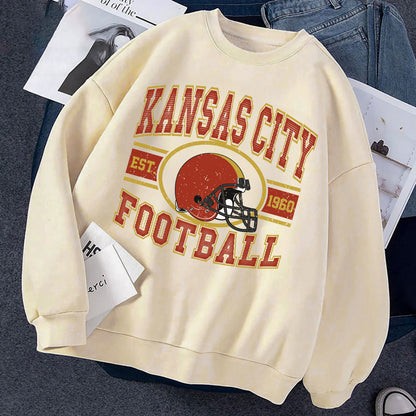 Kansas City Football Sweatshirt, Kansas City Football Shirt Retro Style 90s Vintage Unisex Crewneck, Graphic Tee Gift For Football Fan Sport