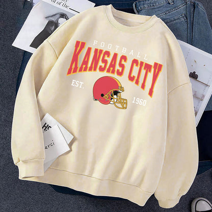 Kansas City A FOOTBALL Sweatshirt, Kansas City A FOOTBALL Shirt Retro Style 90s Vintage Unisex Crewneck, Graphic Tee Gift For Football Fan Sport