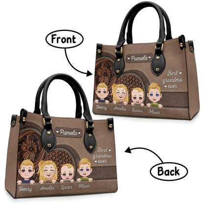 Best Grandma Ever - Personalized Grandma Leather Handbag