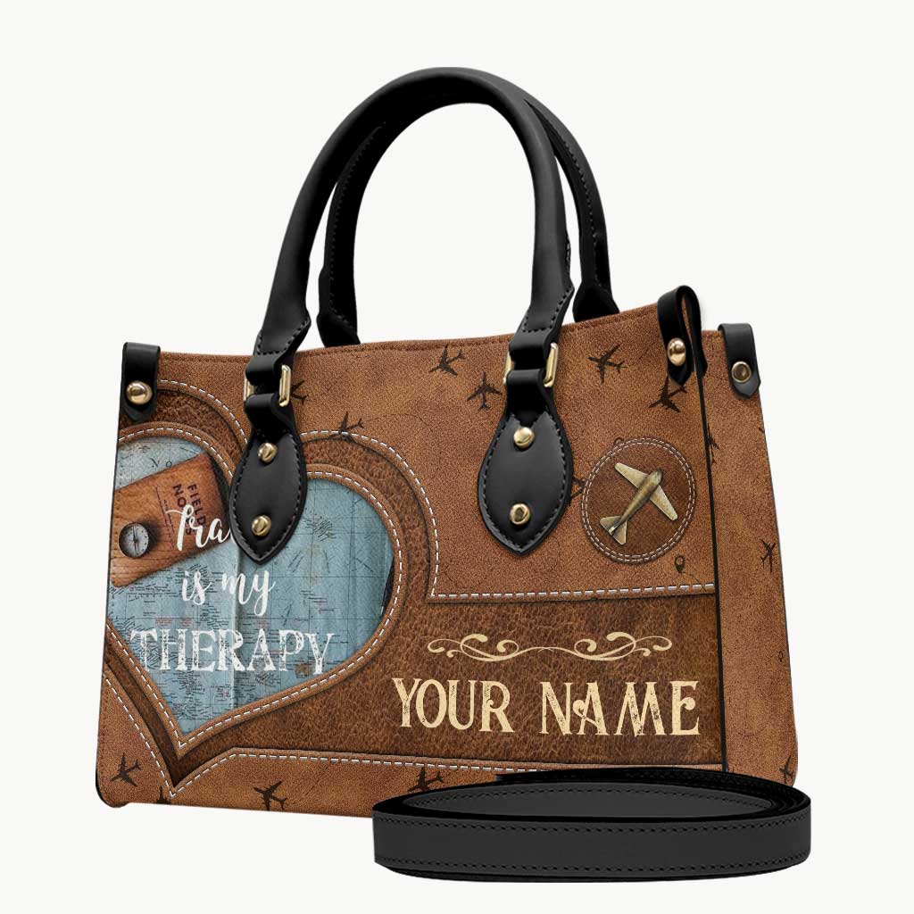Adventure Awaits - Personalized Travelling Leather Handbag & Luggage Cover