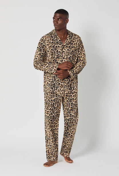 BedHead X Mr. Turk Jaguar Stripe  Men's Short Sleeve Classic Woven Cotton Poplin Pj Set