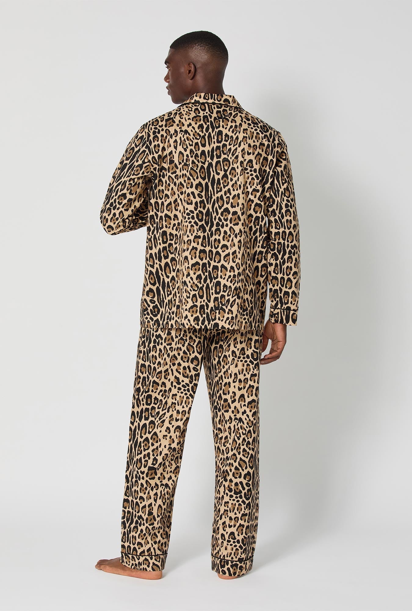 BedHead X Mr. Turk Jaguar Stripe  Men's Short Sleeve Classic Woven Cotton Poplin Pj Set