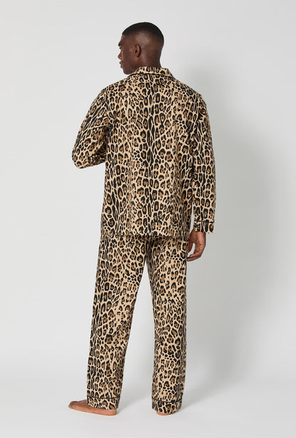 BedHead X Mr. Turk Jaguar Stripe  Men's Short Sleeve Classic Woven Cotton Poplin Pj Set