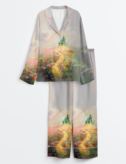 Women’s Wicked Wizard Of Oz Long Sleeve Satin Pajama Set