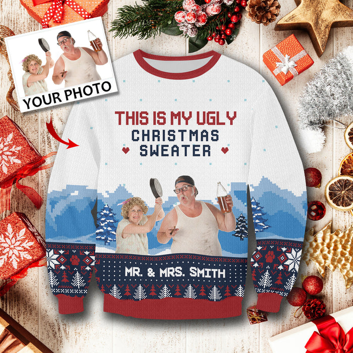 This Is My Ugly Christmas Sweater Custom Photo, Custom Family Photo, Ugly Sweater Christmas, Sweater For Gift, Personalized Sweater