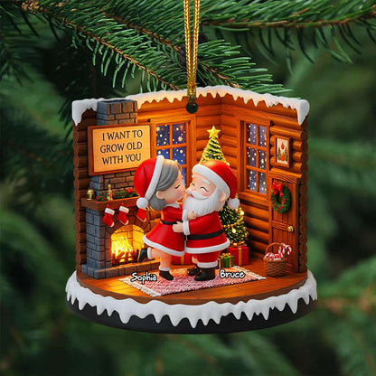 Santa Couple Christmas Ornament - Personalized Gifts For Couple