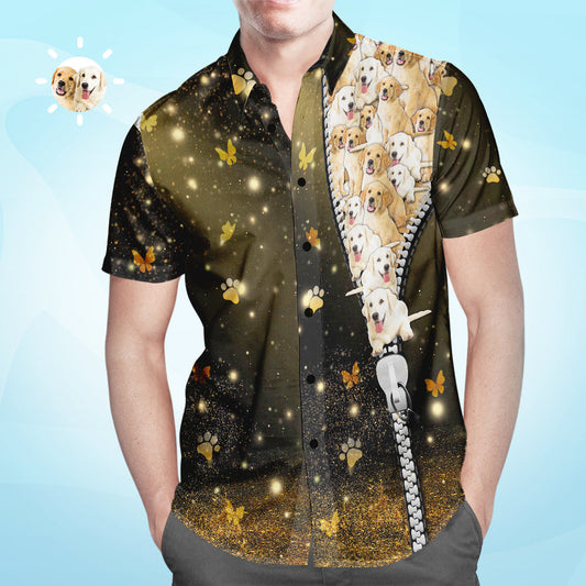 Bronntanais Léine Haváís Aghaidh an Chustaim do Pet Lover Golden Retriever Dandelion Flower