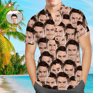 Custom Face Shirt Men's Hawaiian Shirt Face Mash Hip Hop Style