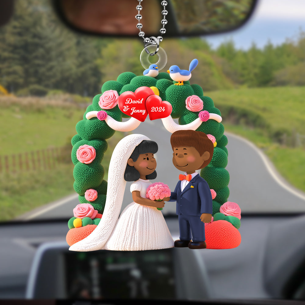 Personalized Gifts For Newlywed Couple Car Ornament