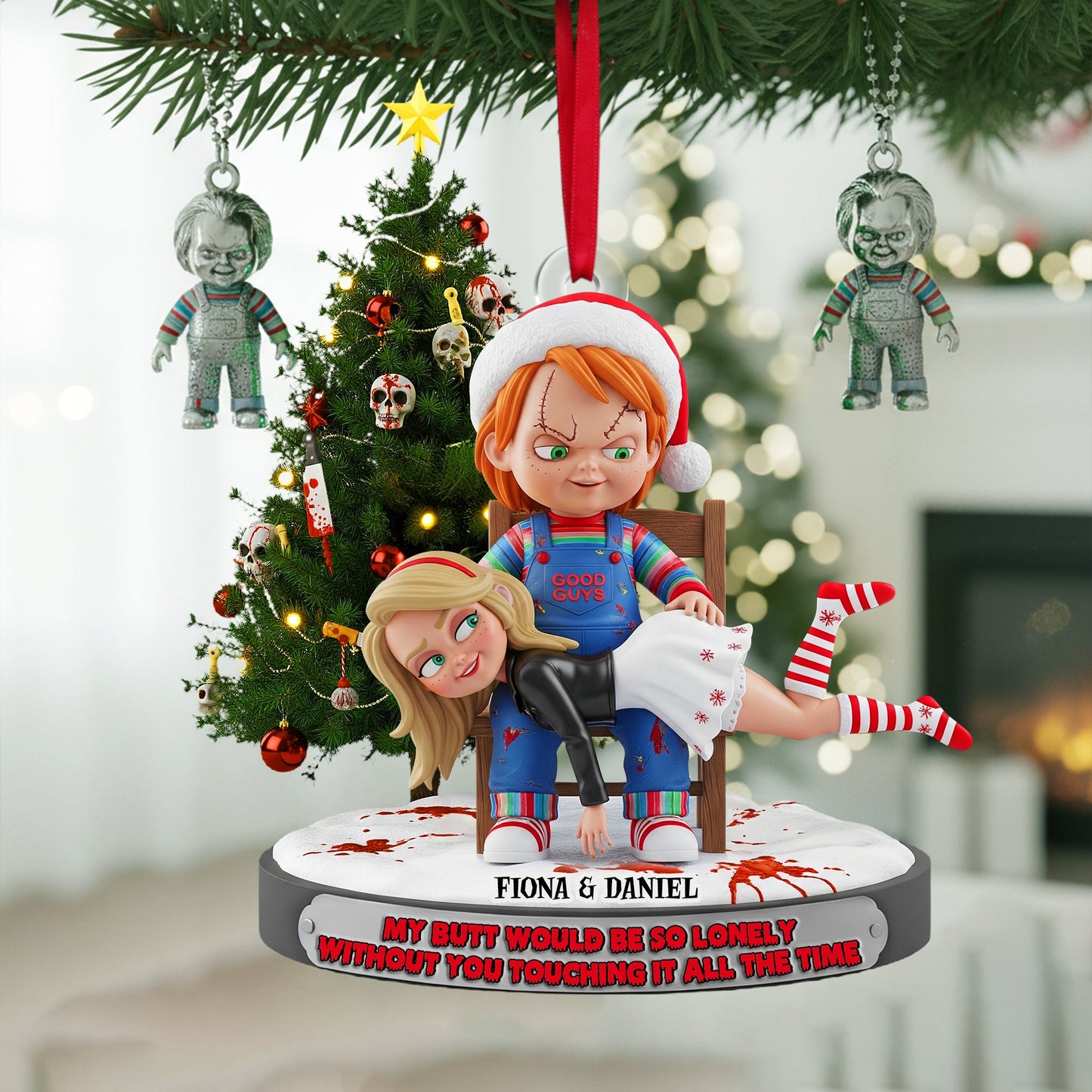 Mischievous Doll Couple Ornament -  Personalized Christmas Gifts For Couple