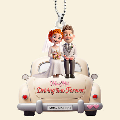 Bride & Groom Car Ornament Personalized Gifts For Couple
