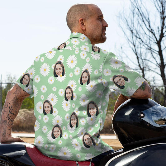 Léinte Haváís Saincheaptha Little Daisy Dearadh Aloha Beach Shirt For Men