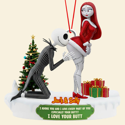 Naughty Skeleton Couple Christmas Ornament - Personalized Gifts For Couple