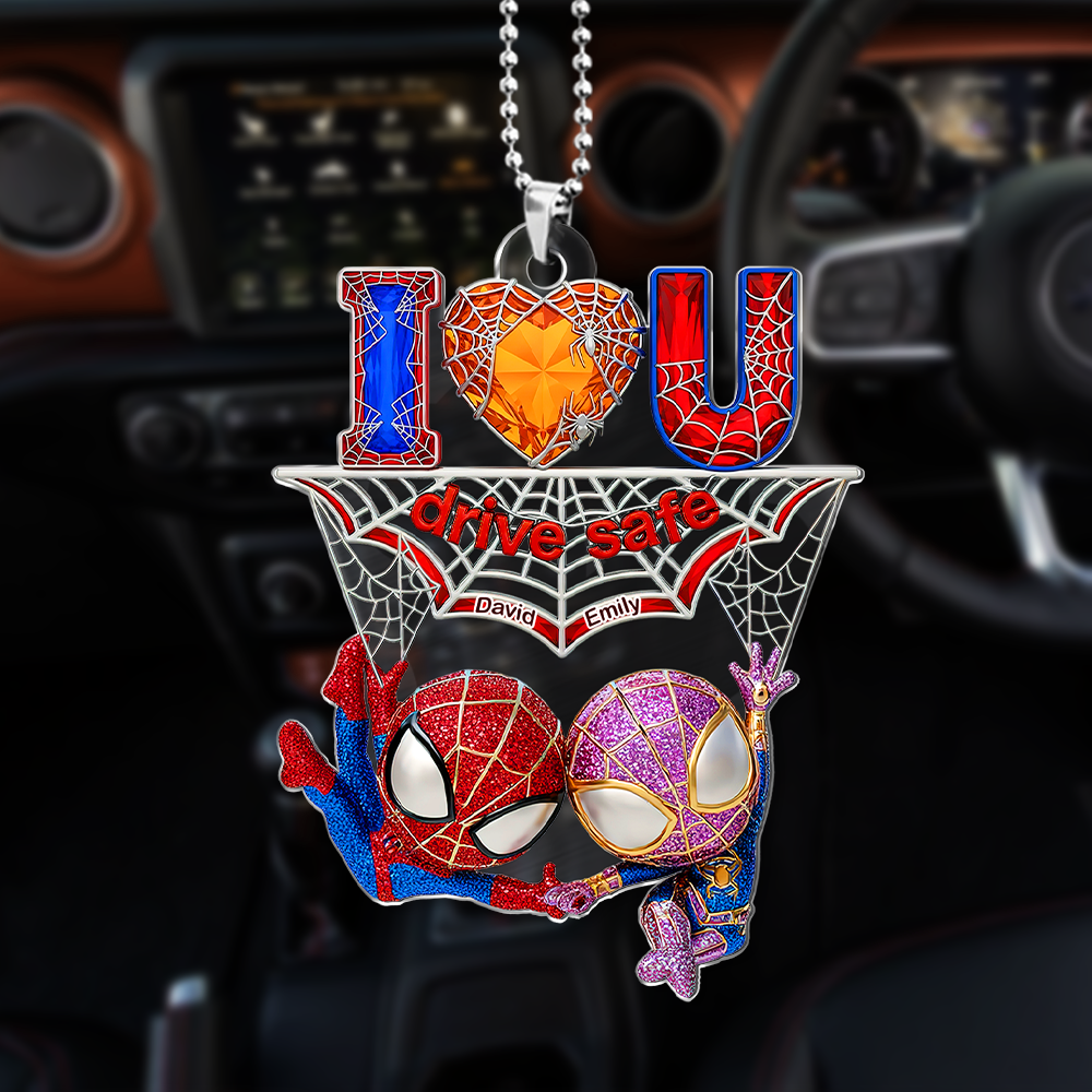 Wall-Crawler Couple Car Ornament - Personalized Gifts For Couple