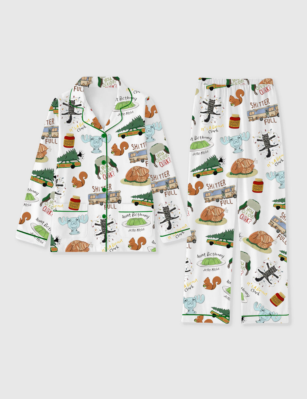 Women's It's A Beaut Clark Christmas Vacation Pocket Cotton Pajama Set