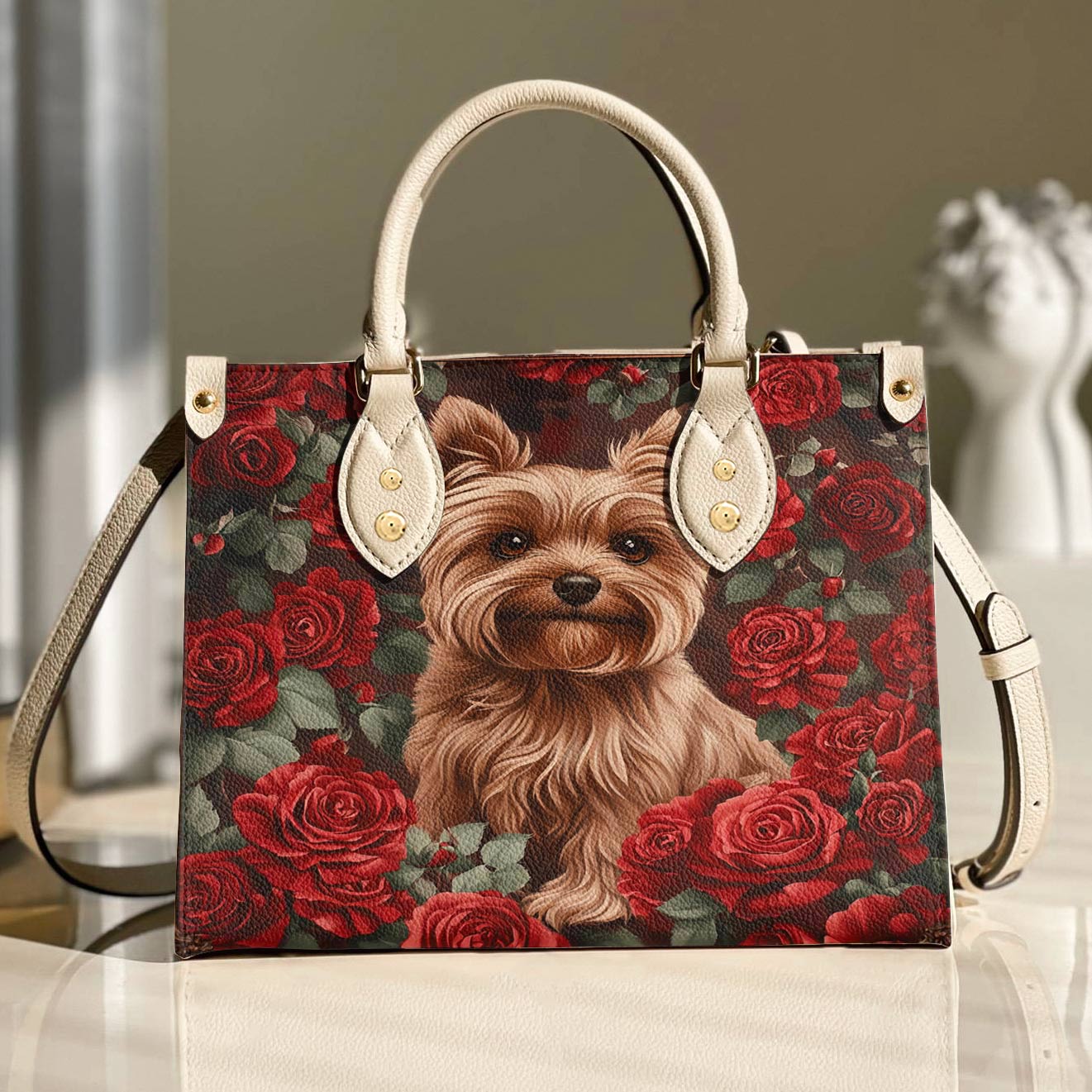 Yorkie Leather Bag Scarlet Rose Yorkie