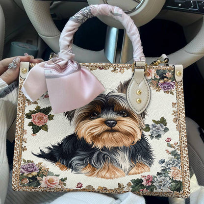 Leather Bag Royal Yorkie Bloom