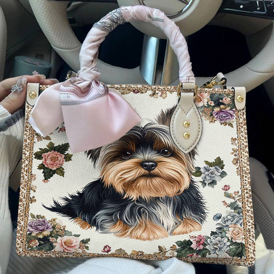 Leather Bag Royal Yorkie Bloom