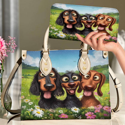 Leather Bag Dachshund Giggles