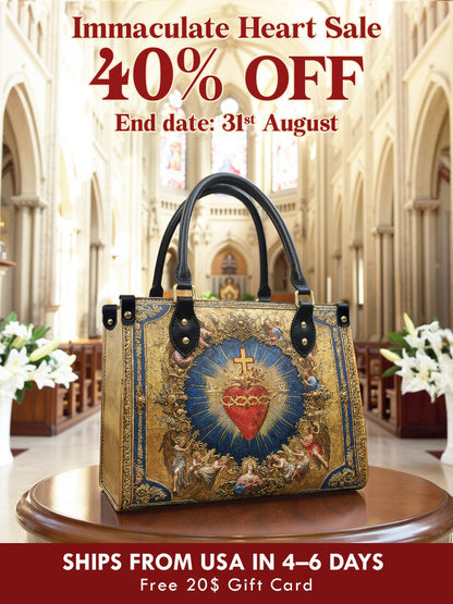Catholight Sacred Heart of Divine Love Leather Bag