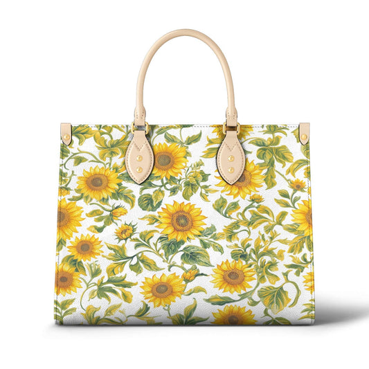 Leather Bag Radiant Sunflower Satchel