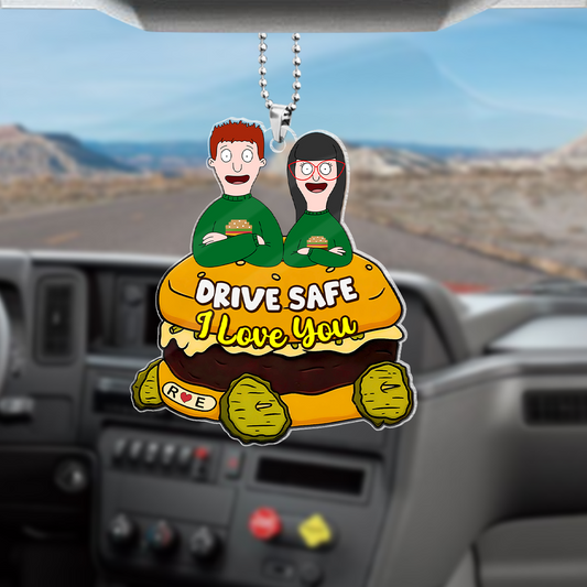 Funny Burger Couple Ornament - Personalized Christmas Car Ornament