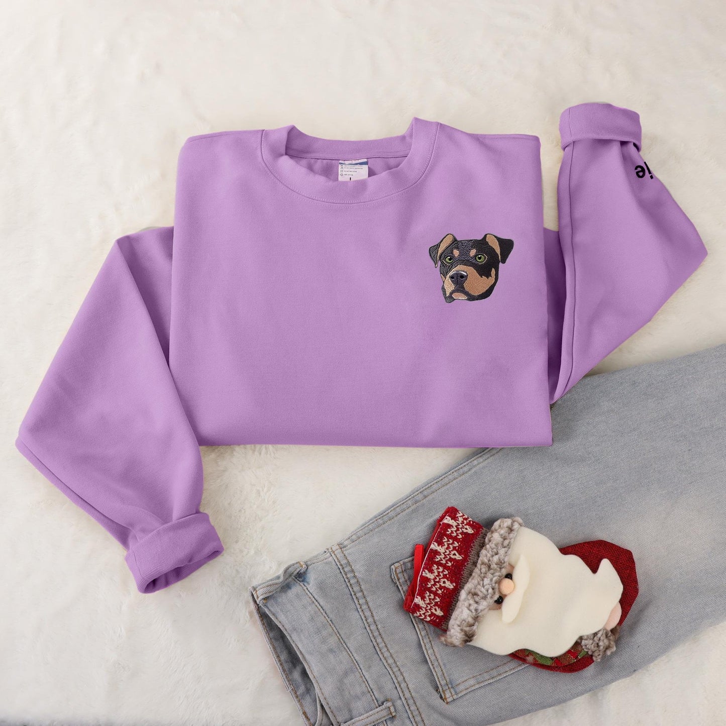 Custom Embroidered Pet Sweatshirt, Personalized Dog Name, Dog Embroidered Sweatshirt, Embroidered Dog Hoodie, Gift For Mom