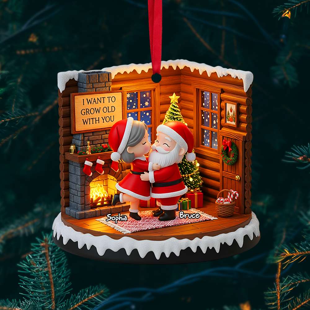 Santa Couple Christmas Ornament - Personalized Gifts For Couple