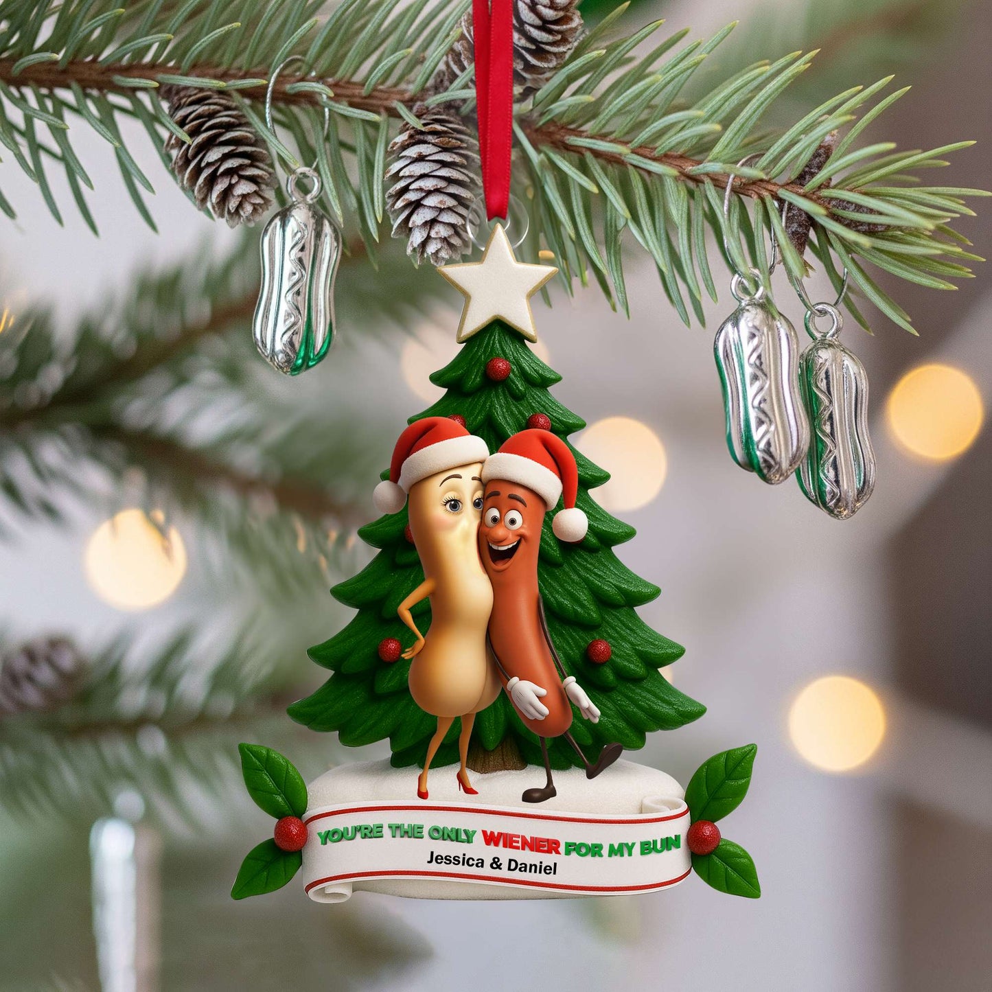 Cute Food Duo Ornament - Personalized Christmas Gifts For Couple