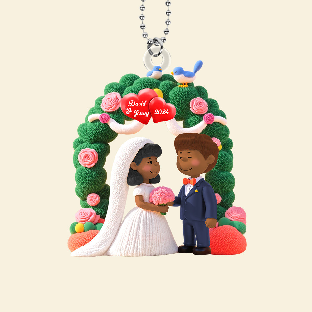 Personalized Gifts For Newlywed Couple Car Ornament