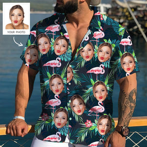 Custom Face Shirt Men's Hawaiian Shirt Big Pineapple