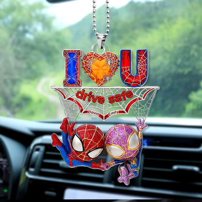 Wall-Crawler Couple Car Ornament - Personalized Gifts For Couple