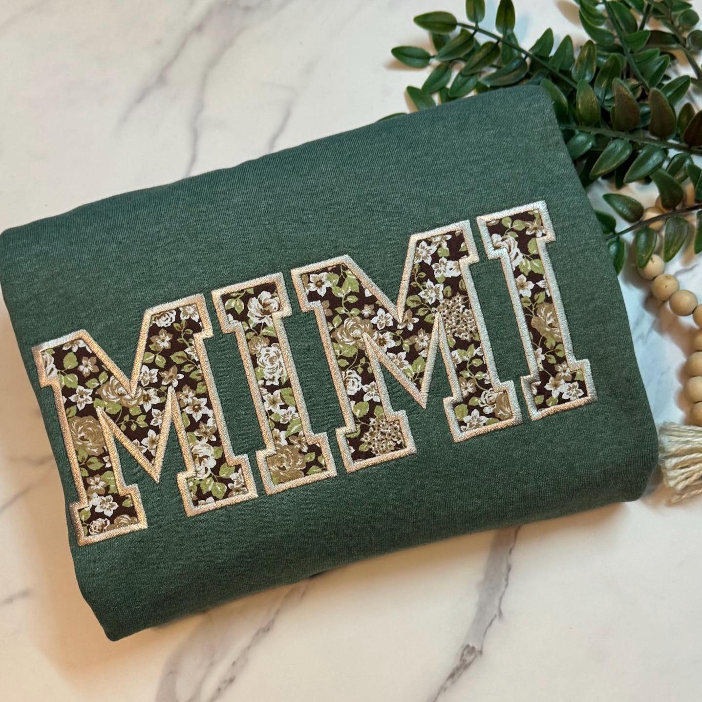 Personalized Comfort Colors Embroidered Grandma Shirt, mama shirt, Gigi Shirt, Gift for Grandma, Nana Shirt New Grandma Gift sweatshirt mimi