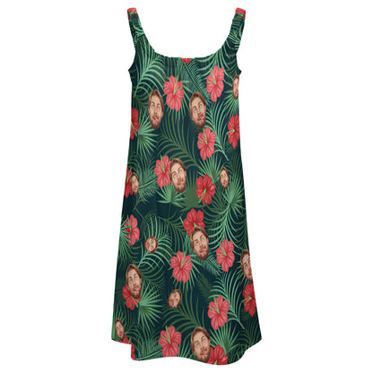 Custom Face Beach Sling Skirt Women Summer Long Skirt Sexy Seaside Vacation Dress Tropical Style