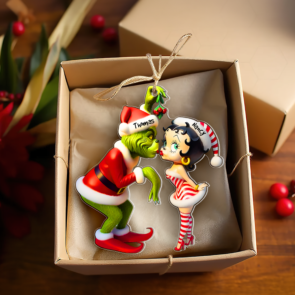 Personalized Gifts For Couple Christmas Ornament Kiss Under The Mistletoe